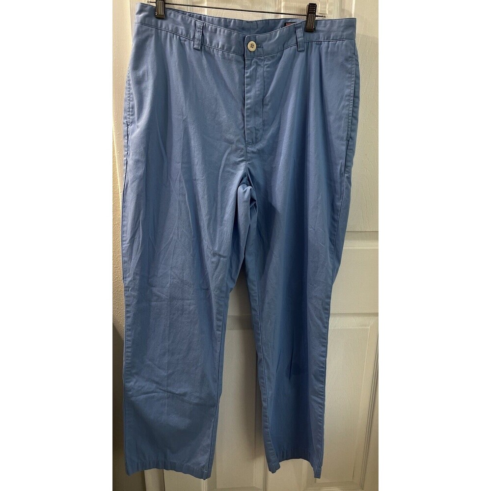 Vineyard Vines Breaker‎ Pants Mens 35x32 Light Blue Cotton Chino Straight Leg